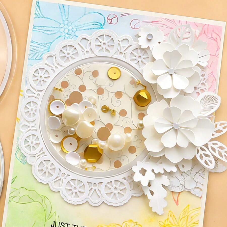 10PCS Clear Plastic Dimensional Shaker Domes Cards For Card Making Handmade Crafts Clear Pouch Cover Scrapbooking Tool Birthday Gifts - Circle - View 1