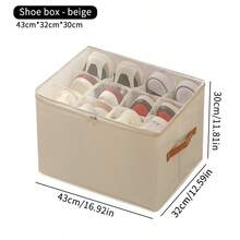 Foldable Shoe Box Storage Organizer, Suitable For Square Shoe Boxes, Non-Waterproof, Multi-Purpose, With Lid Closure - Multicolor - View 13