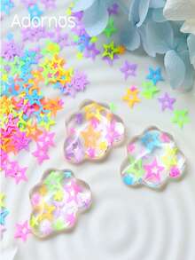 2克荧光亮片环氧树脂流沙填充物霓虹圆星空心圆梅花形状片状树脂硅胶模具填充物春夏剪贴簿制作DIY工艺品 - 彩色 - 查看 4