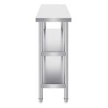 Mesa de Preparación de Alimentos 356x1219x864 mm Mesa de Trabajo de Cocina Comercial de Acero Inoxidable con 2 Estantes Inferiores Ajustables Mesa de Preparación para Parrilla, Cocina, Hogar - 356 x 1219 x 864 mm - Ver 8
