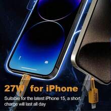 1条四合一USB数据线，多功能转换器快充适配器线，兼容 17/16/15/14/13/12/11/XS/XR/8/7/6、S25/S24 Ultra/S24/S23 Ultra/S23/S22/S21等机型 - 黑色 - 查看 3