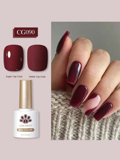  BORN PRETTY 10ml 指甲油凝胶，纯色，红黄粉白，持久可卸，UV/LED灯美甲，美甲沙龙/家用DIY