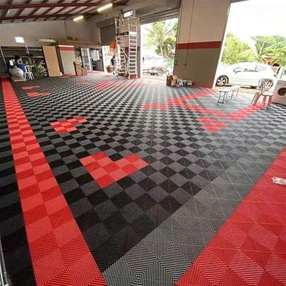 Modular Garage Floor Tiles, Interlocking Self-Draining Floor Tiles 30 Pieces (40 X 40 Cm, 1.8 Cm Thick), Poolside Terrace Floor, Car Washing Room Mat, Workshop, Garden, Courtyard Applicable, Multiple Colors