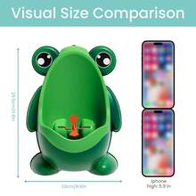 1 pieza Orinal con forma de rana linda para entrenamiento de niños, con objetivo de apuntado divertido, entrenador de orina vertical para niños pequeños y bebés - Multicolor - Ver 2