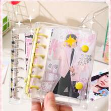 Loose-Leaf Binder Notebook, Transparent PVC Soft Cover With Double Snap, Refillable Loose-Leaf Diary, DIY Photo Album For Photos, Stickers And Cards Storage And Organization, Suitable For K-Pop Merchandise Collection - Single Piece - View 9