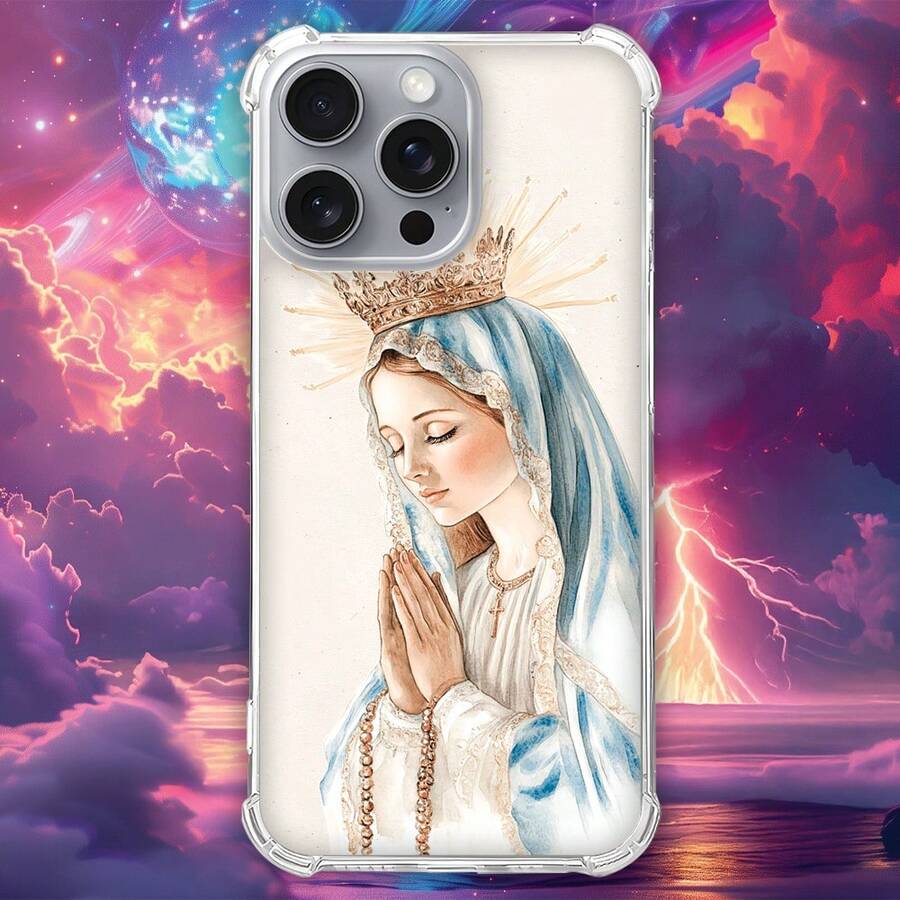 Personalized Case (3614) OUR LADY For IPHONE, 17, PRO, MAX, AIR, 16, PLUS, 16e, 15, 14, 13, MINI, 12, 11, XS, XR, SE, 2020 - 無色 - 查看 1