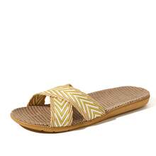 Summer Linen Slippers, Lightweight Non-Slip Indoor Slippers, Soft Bottom Home Slippers, Fashionable Minimalist Bedroom Slippers - Yellow - View 7