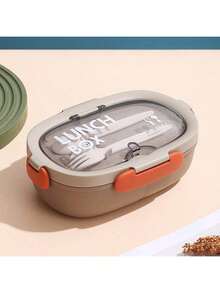 Bộ hộp cơm trưa nhựa một lớp kèm cốc nước cho học sinh, hộp đựng thức ăn đa năng tiện dụng khi đi du lịch ngoài trời. - Nhiều màu - Xem 7