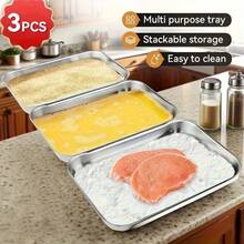 3-Piece/5-Piece Stainless Steel Bento Box Set, Food Storage Containers With Lids, Reusable And Stackable, Airtight, Suitable For Travel And Office, Ideal For Meal Prep, Cooking Meat And Kitchen Use - Multicolor - View 5