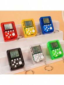 立方体游戏机钥匙扣，迷你饮酒游戏手柄吊坠，复古街机游戏钥匙扣，万圣节/感恩节/圣诞节礼物，跨境掌上游戏机玩具经典怀旧立方体游戏钥匙扣吊坠 - 彩色 - 查看 9