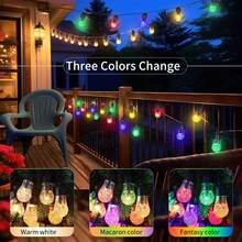 AMILL 59ft Solar-Powered Dual USB LED Fairy Lights With 50 Crystal Balls, 8 Modes & Remote Control - Multicolor Indoor/Outdoor String Lights For Garden, Yard, Wedding, Party, Christmas Decorations, Outdoor Lighting  Decorative Lights  Versatile Lighting, Hanging Solar Lights - Solar Bubble Ball - View 9