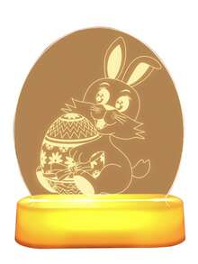 Decoración de conejo con iluminación LED, decoración de mesa interior para Pascua, luz nocturna de huevo de colores - Multicolor - Ver 12