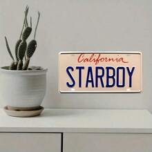 1pc Weekend Ft|   Starboy Metal Embossed License Plate, Vintage Metal Tin Sign Wall Decor Garage, Bar, Patio, Gifts Men, 30 X 15, Random Style - 多色的 - 查看 4