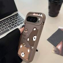 おしゃれなクマのスマホケース  Pixel 9 Pro XLに適しています | 5G対応 画素 9 プロ / 画素 9 / ピクセル9a / 画素 10 / 画素 10 プロ / 画素 8A(日本語) / 画素 8 / 画素 8 プロ / 画素 7 / 画素 7 プロ / 画素 7a (日本語に翻訳すると) TPU保護するケース 耐衝撃性 トレンディシェルバックカバー  画素 8A、 9A、 10 いフォン 11/12/13/14/15/15プロ/15 プラス/15 プロマックス/11プロ/12プロ/13プロ/14プロ/12ミニ/13ミニ/11プロマックス/12プロマックス/13プロマックス/14プロマックス/14プラス/5 - ブラック - チェックする 8