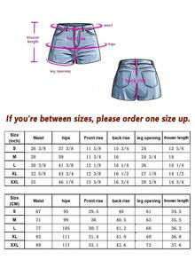 女士休闲牛仔短裤，梭织面料，直筒裤型，带拉链口袋，略带弹性，夏季款 - 深灰色 - 查看 6