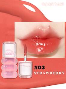 GOGO TALES Son bóng lâu trôi, tạo độ căng mọng và ẩm mượt, son dưỡng ẩm, phù hợp cho học sinh, các buổi hẹn hò và trang điểm tự nhiên hàng ngày. - #03 DÂU TÂY - Xem 6