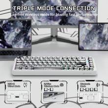 ATTACK SHARK X82 PRO HE 无线快速触发 RGB 机械游戏键盘，可调节触发，支持 2.4G/有线/蓝牙连接，8K 轮询率，霍尔效应磁性开关，5000mAh 电池，适用于 Windows/PC/Linux 系统，适合游戏玩家，也是节日、儿童礼物、新年礼物（2026 年）的理想之选 - 黑色/白色/白色动漫 - 彩色 - 查看 12