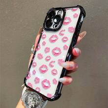 1 Stück, Lippenabdruckmuster, einfaches, stilvolles, quadratisches Handyhülle für iPhone 11/12/13/14/15/17/Air/Pro/Plus/Pro Max und Galaxy S22/S223/S84/S25/Ultra/FE/EDGE. Geeignet als Geschenk für Freunde oder Valentinstagsgeschenke. - Verschiedenfarbig - Übersicht 3