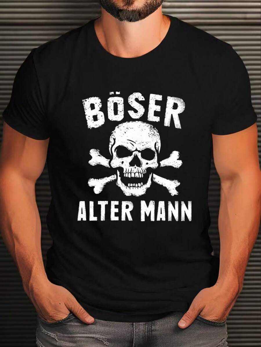 Camiseta Crânio Boser Alter Man Camisa Blusa Unissex Masculino Feminino 100% Algodão Top Premium Street Wear Lançamento Envio Imediato Varias Cores!! - Preto - Visão 1
