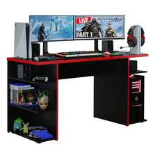 Mesa Gamer Escritorio Para Computadora Madesa Negro/Rojo - Negro y Rojo - Ver 11