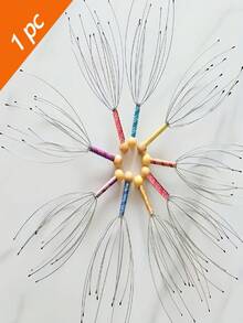 1pc Octopus Head Massager, 12 Tentacle Scalp Massage Tool, Fun Relaxation Gift, Soul Extractor, Head Scratcher, Unisex Stress Relief Massager - Multicolor - View 3