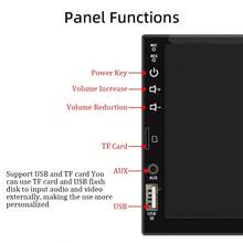 1pc Universal Car Audio Receiver - Supports Android Auto & CarPlay, 7-Inch Touchscreen, GPS Navigation, Wireless Connectivity, Stereo Output, No Battery Required, Suitable For In-Car Entertainment/All Vehicle Models/Drivers, Enhances Driving Experience - No Steering Wheel Remote Control and Rearview Camera - View 9