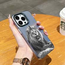 Powerful Realistic Black & White Roaring Lion Design Phone Case, Fits 17 Pro Max, Apple 13, 11, 15, 16 Pro Max, 12 Pro, Unisex, Precise Cutouts For Camera And Buttons, Shockproof - Black - View 2