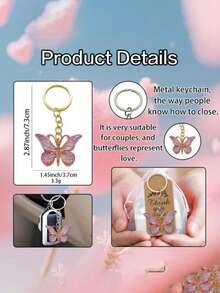 Bộ móc khóa hình bướm acrylic mới 18/36 chiếc, phụ kiện quà tặng ngày lễ. - Móc khóa vàng - Xem 6