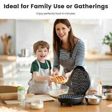 SUPERLEX 750W Waffle Maker, Mini Waffle Iron, Automatic Temperature Control, Non Stick Coating, Cool Touch Handle, Round Waffle Machine For Family - UK Plug(220-240V) - View 10