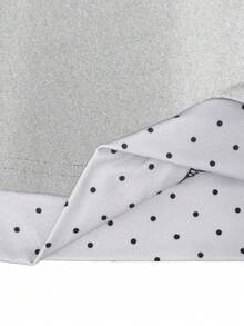 Fashionable Casual Women's Polka Dot Print Chiffon Patchwork Bow Decor Long Sleeve Top Spring - Light Grey - View 5