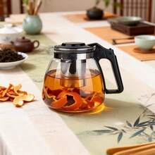 Glass Whistling Teapot With Removable Stainless Steel Infuser, For Loose Leaf Tea Brewing, Black - Black - View 8