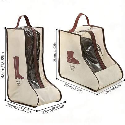 Transparent Dust- And Moisture-Resistant Hanging Boot Storage Bag For Closet Organization - Premium Multi-Functional Shoe Protector With Ergonomic Handle, Lightweight And Portable, Suitable For Tall And Ankle Boots, Clear Protective Cover, Space-Saving Hanging Design, Easy-Access Hook, Shields Boots From Dust, Moisture, And Scratches, Ideal For Travel, Dorm Rooms, Laundry Areas, And Entryway Storage, Enhancing Wardrobe Freshness And Visual Appeal