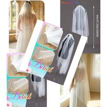 Velo de novia de 1 nivel color marfil simple con peine para novias y mujeres blanco-17 - como en la foto - Ver 3