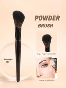 1pc Soft And Skin Friendly Powder Makeup Brush, Rouge Brush, Soft Fiber And Easy To Carry Makeup Tool, Travel Powder Brush. Gifts For Women And Girls - Black - View 6