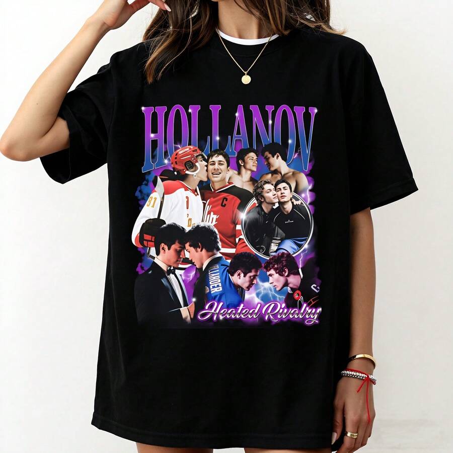Hollanov Heated Rivalry Vintage Shirt Hockey Romance Graphic Tee C-Omfort Colors T Shirt Unisex Fan Gift Cotton Men Clothes Mens Designer Clothes Men Tops Shirt Men Top Top Kawaii Clothes High End Men Tops New In Tops Funny Shirt Aesthetic Funny T-Shirt For Men Mens Designer Clothes Streetwear Men Graphic T Shirts Funny T-Shirts Funny Men's T-Shirts Tops For Girls Men Tops Men Original Gifts 100% Cotton 1PC 180g - Black - View 1