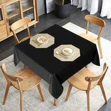 Sancua 2 Pack Black Tablecloth 54 X 54 Inch, Stain And Wrinkle Resistant Square Table Cloth - Washable Polyester Table Cover For Dining Tables, Buffet Parties And Camping - Black - View 4