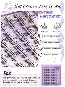 120pcs Glue-Free False Eyelashes, Natural Segmented Idol-Style Natural & Realistic Delicate Lower Lashes - Black - View 7