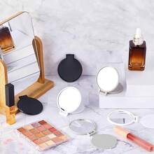 40 Pieces Compact Mirrors Bulk Gifts Mini Vintage Pocket Mirrors For Purse Small Portable Folding Round Makeup Stuffs For Travel Daily Use Party Favors Women (White,Black,Gray) - 白色 - 查看 5