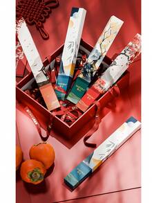 4pcs Sakura Flower Toothbrush Set, Chinese Style Gift Box With Protective Case, Soft Bristle Toothbrush For Travel, Valentine's Day - Multicolor - View 3