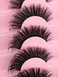 7 pares de pestañas postizas de gato de ojos largos y esponjosos, pestañas postizas de visón 3D falsas, pestañas largas y suaves con banda transparente, pestañas rizadas y postizas - Pestañas Fluffy - Ver 7