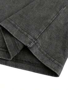 1pc Retro Water Washed T Shirts, Artistic Graphic Featuring A Blooming Rose Intertwined With Bold Anti Social Club Text Symbolizing Contrast Between Beauty And Isolation Vintage 100% 230g Pure Cotton Casual Tee For Men,Street Y2K, Summer Tops, New Year Gifts,Unisex - 黑色 - 查看 4