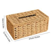1pc Handwoven Rectangular Tissue Box - Bohemian Style Decorative Storage Box, Suitable For Bathroom Vanity, Bedroom Nightstand, Living Room Coffee Table, Bookshelf, Home Office Desk, And Hotel Lobby | Rustic Woven Design, Multiple Colors Available, Also Suitable For Kitchen Counter, Dining Table, And Entryway Cabinet - Multicolor - View 15