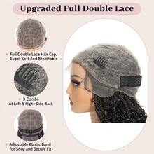 16inch Bohemian Style Square Woven Wig-Knotless Goddess Braided Wig With Curly Full Lace Square Synthetic Braid Wig Featuring, Suitable For Women, Natural Black Braided Lace Front Wig. - Multicolor - View 3