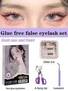 120pcs Glue-Free False Eyelashes, Natural Segmented Idol-Style Natural & Realistic Delicate Lower Lashes - Black - View 5