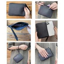 4.5 X 6.5 Clutch Stadium Approved, Leather Coin Purse For Women Wristlet Money Pouches For Cash Car Change With Zipper Lipstick Holder, Extra Small Makeup Bag For Purse Organizer Insert, Black - màu đen - Xem 7