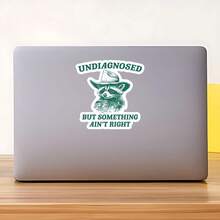 1张未确诊浣熊贴纸，趣味牛仔浣熊笔记本电脑贴纸，混乱动物乙烯基贴纸，讽刺礼物，防水即撕即贴水瓶贴纸，感觉不太对劲保温杯贴纸，潮流神经多样性笔记本乙烯基贴纸，送给混乱朋友的完美礼物，可爱浣熊汽车贴纸 - S1884 - 查看 9