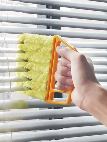 1 pieza Cepillo de limpieza multifuncional para persianas, limpiador de cortinas y ventanas del hogar, cepillo para eliminar el polvo del ventilador del aire acondicionado, adecuado para persianas, aire acondicionado, reutilizable y lavable - Juego de herramientas de limpieza conveniente para persianas, estores enrollables, cortinas