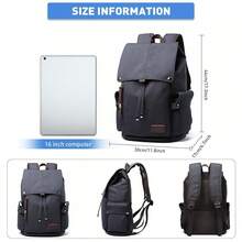 Casual Backpack For Men, Vintage Backpack Fits 15.6inch Laptop Daypacks Backpack Purse Water Resistant For College Travel HiFKing Climbing Business (Dark Blue) - 深藍色 - 查看 3
