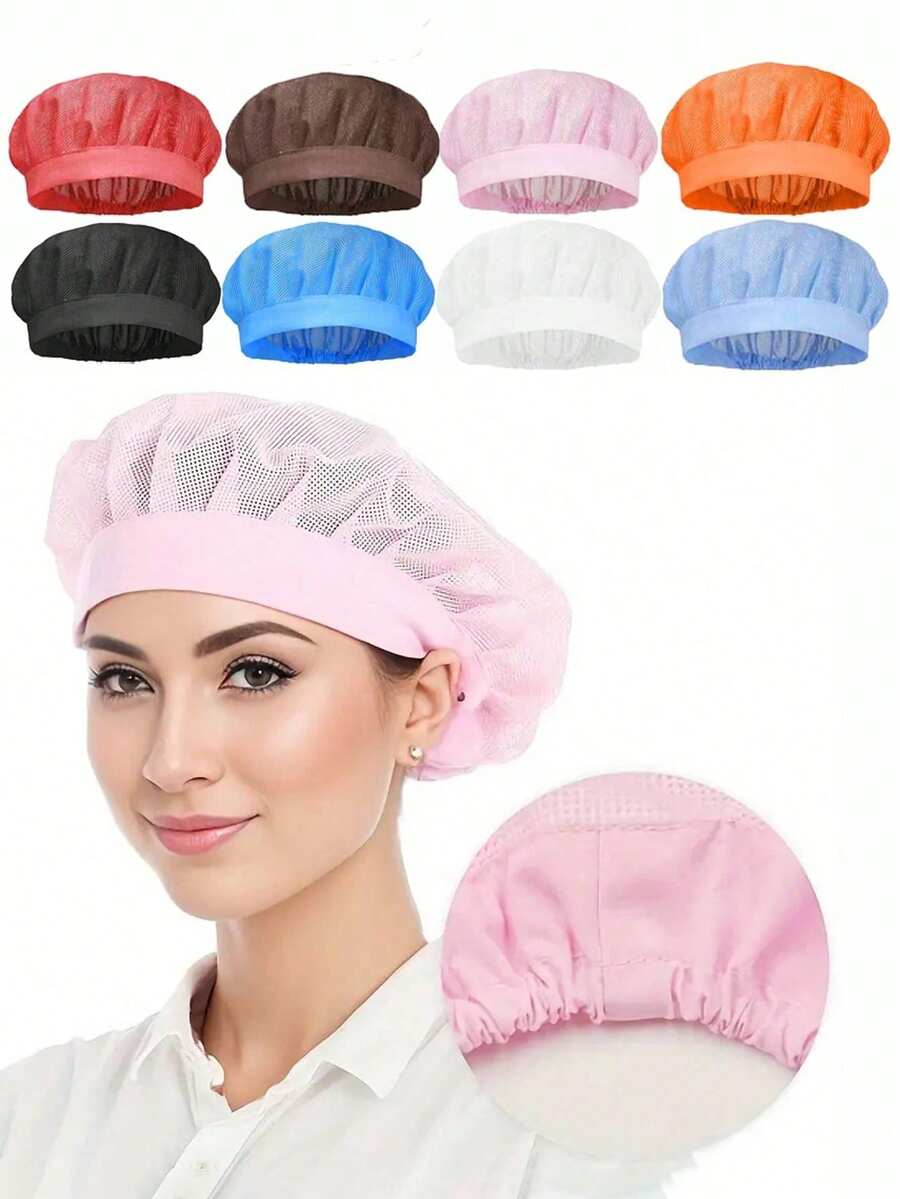 3pcs, Adults Chef Hat, Chef Cap For Men Women, Adjustable Cooking Hat With Elastic Band, Reusable Chefs Hat, Professional For Kitchen Coffee Restaurant Food Service, Kitchen Supplies, Accessories, - Nhiều màu - Xem 1