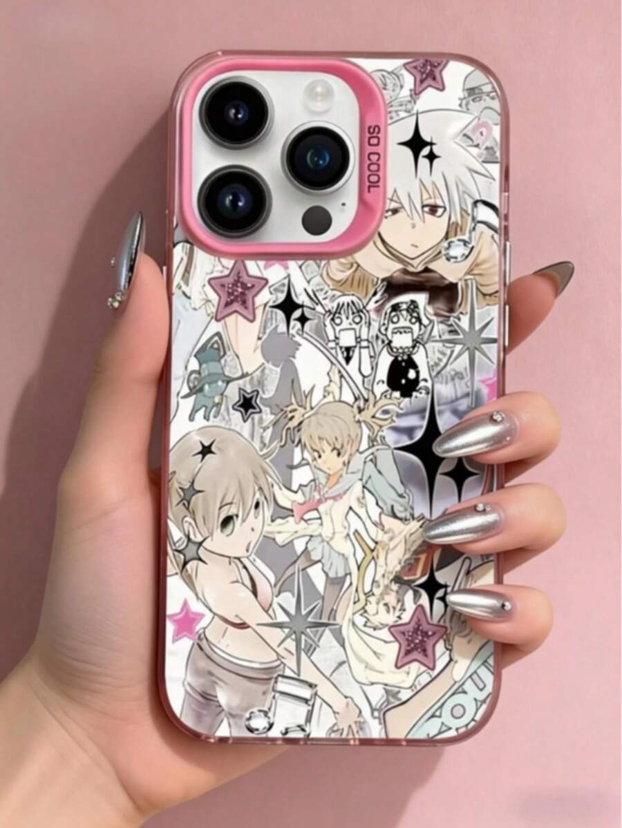 Anime S-Soul Eater Phone Case For IPhone 16,15,14,13,12,11,Mini,Pro,SE,MAX Pink Matte Silicone Cover.Halloween Accessories..Low-Key Texture Shows Taste. - Z7 - Xem 1